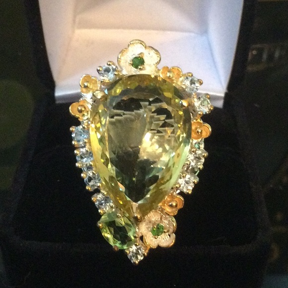 Sensational Genuine Lemon Quartz with Peridot, Topaz & Russian Chrome Diopside - Picture 4 of 12
